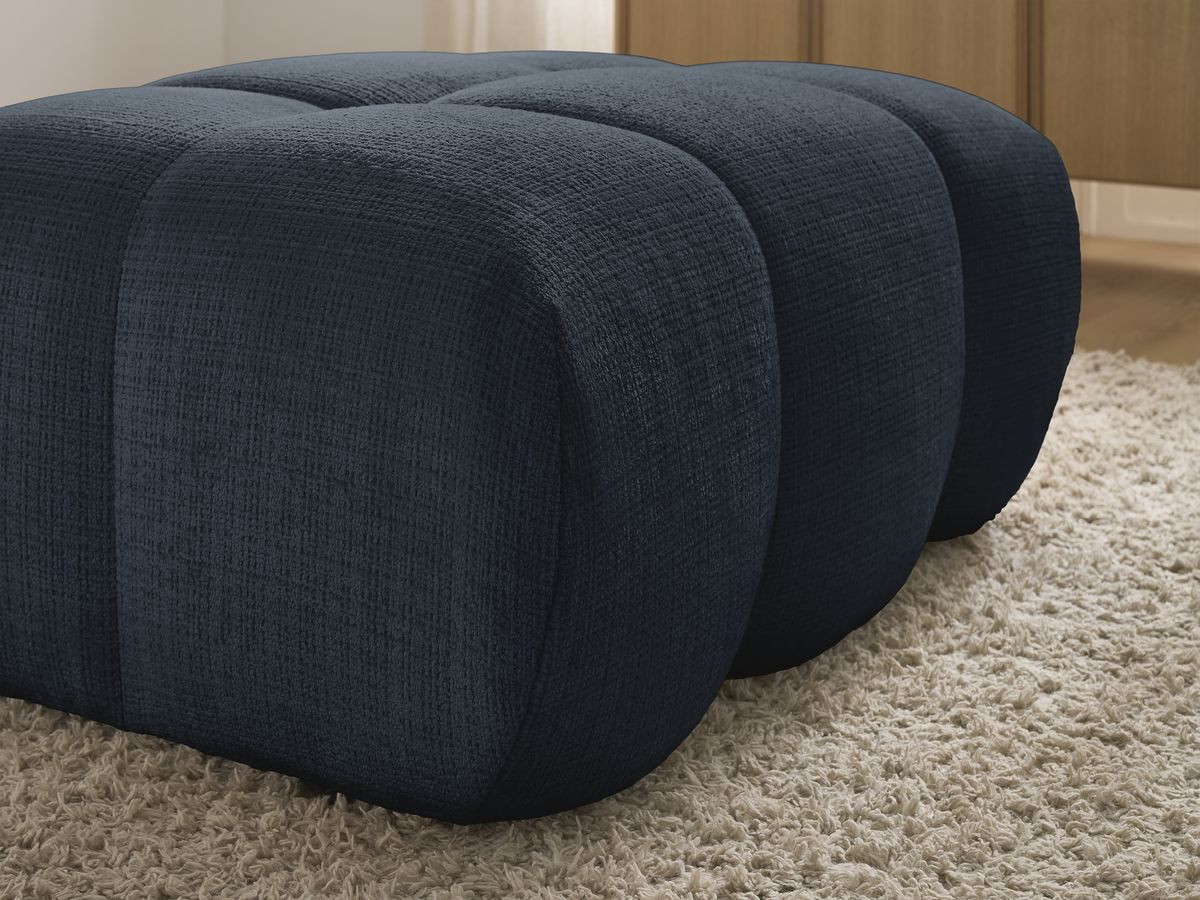 Bobochic Ivane Pouf Strukturstoff Dunkelblau