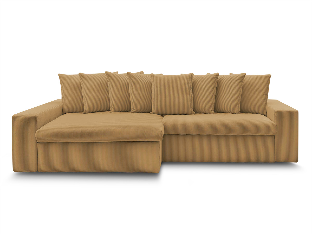 Bobochic Enore Ecksofa 330 × 157 cm Cordsamt Gelb Ecke links
