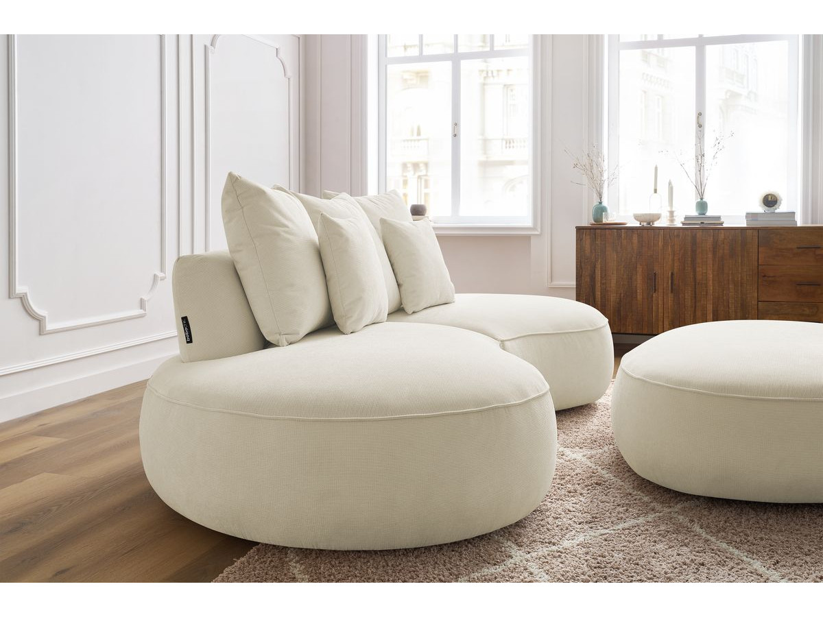 Bobochic Saint-germain Sofa 5-Sitzer mit Pouf Strukturstoff Beige