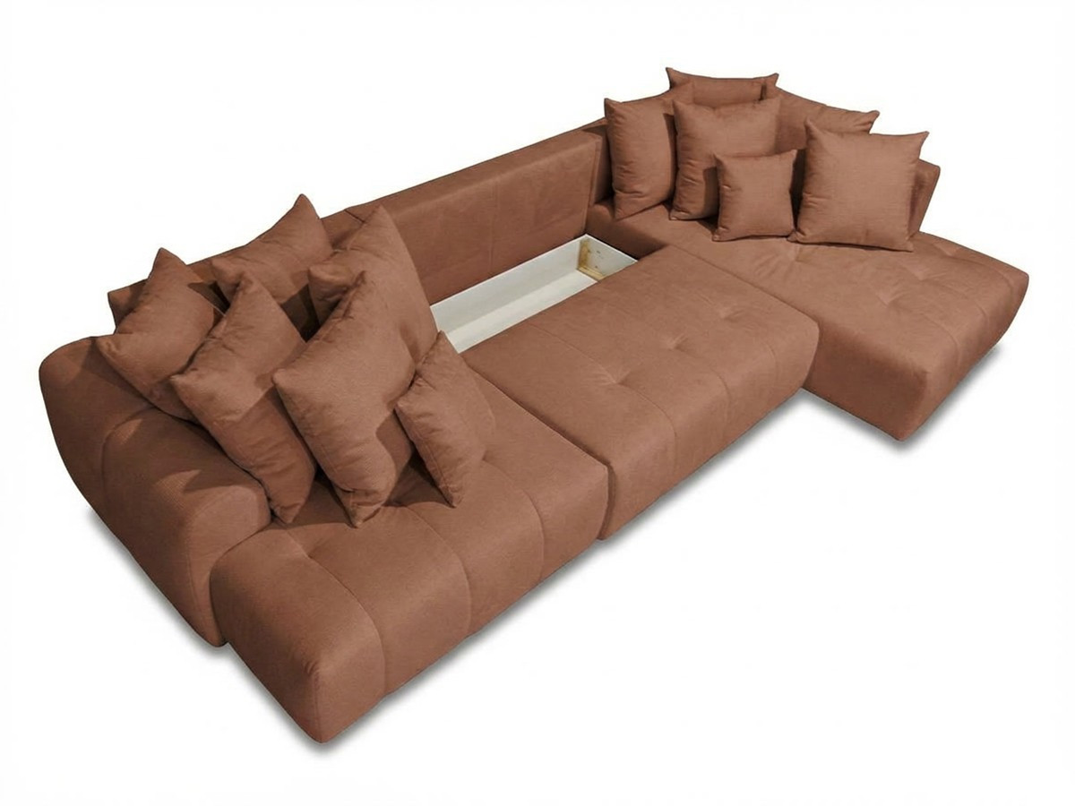 Bobochic Roxelane Wohnlandschaft Melange-Stoff Orange Ecke links