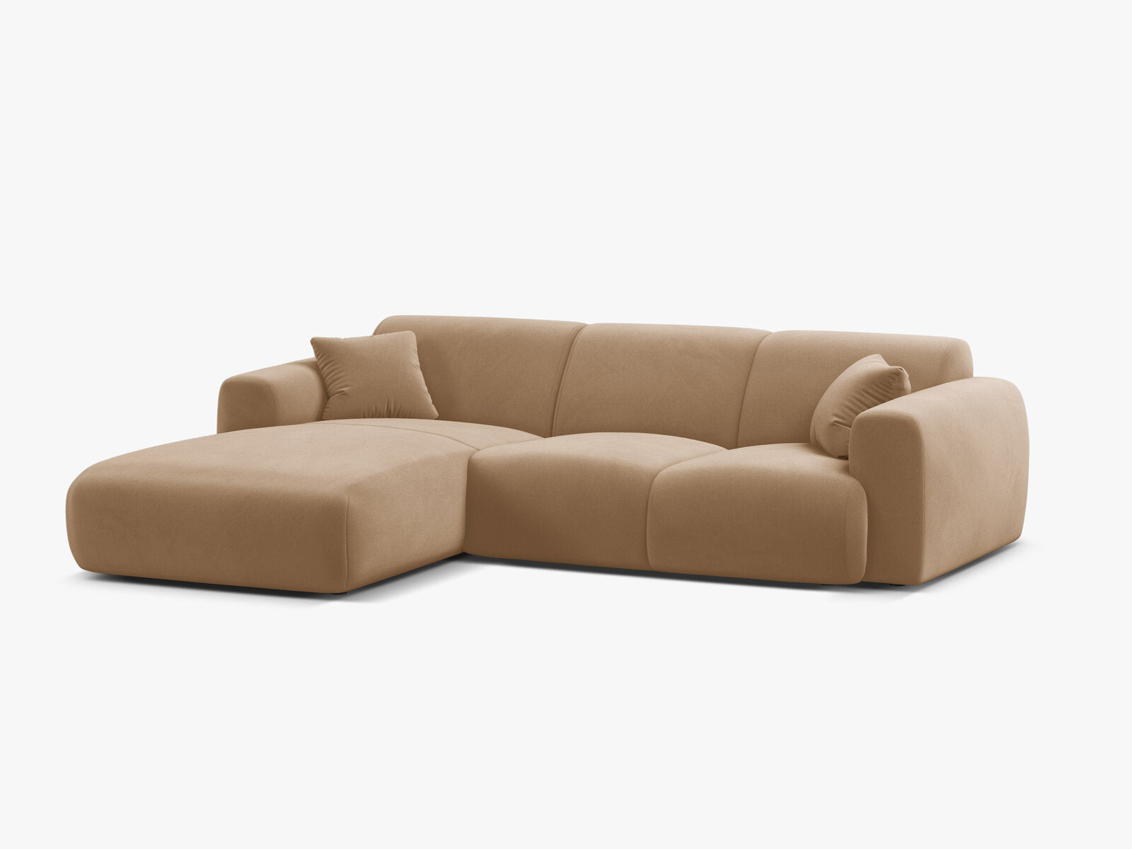 Micadoni Ecksofa Molino 4-Sitzer Links Samt Casino Sand