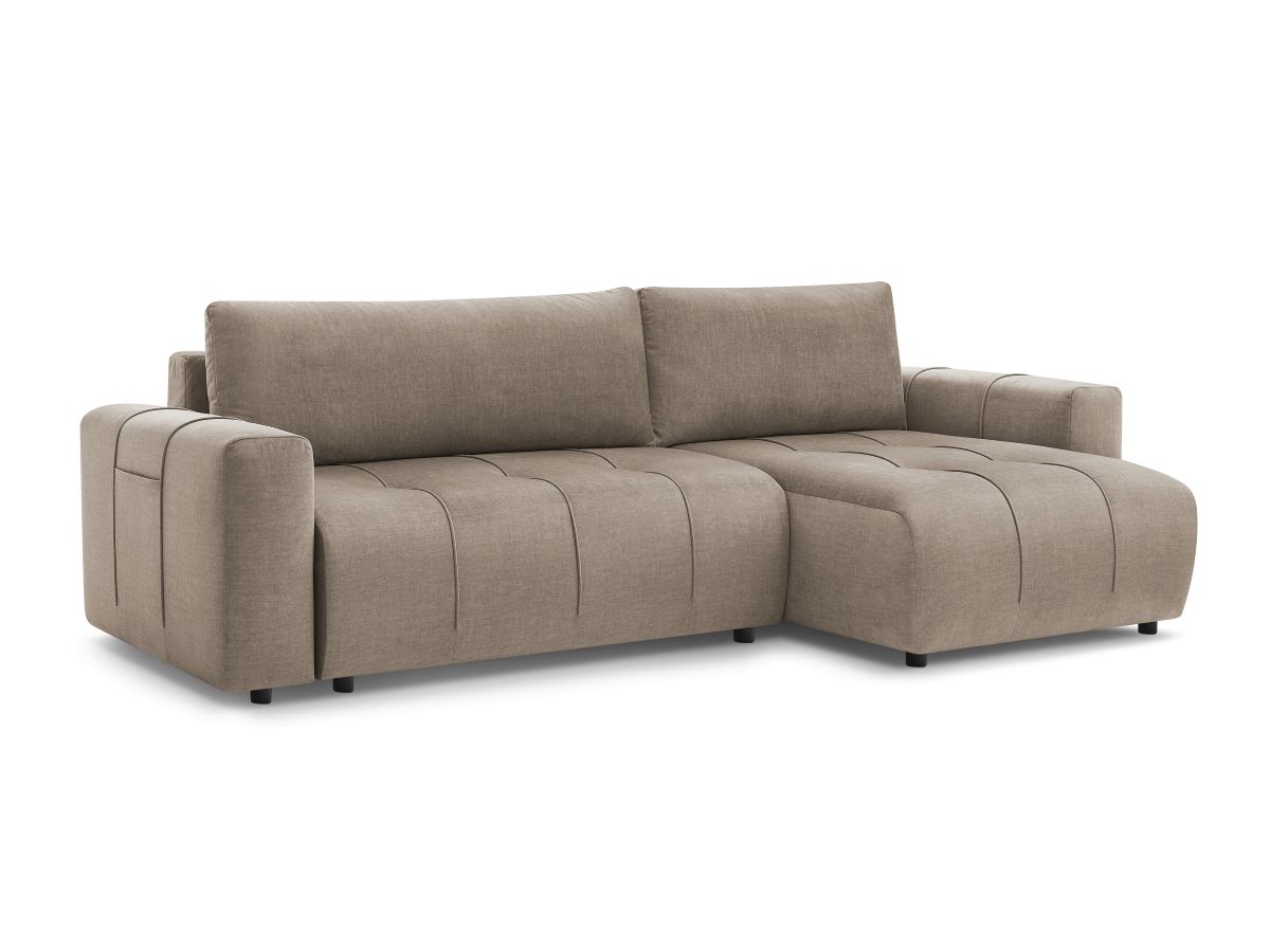 Bobochic Arsene Ecksofa mit Schlaffunktion und Bettkasten 288 × 148 cm Samt Taupe