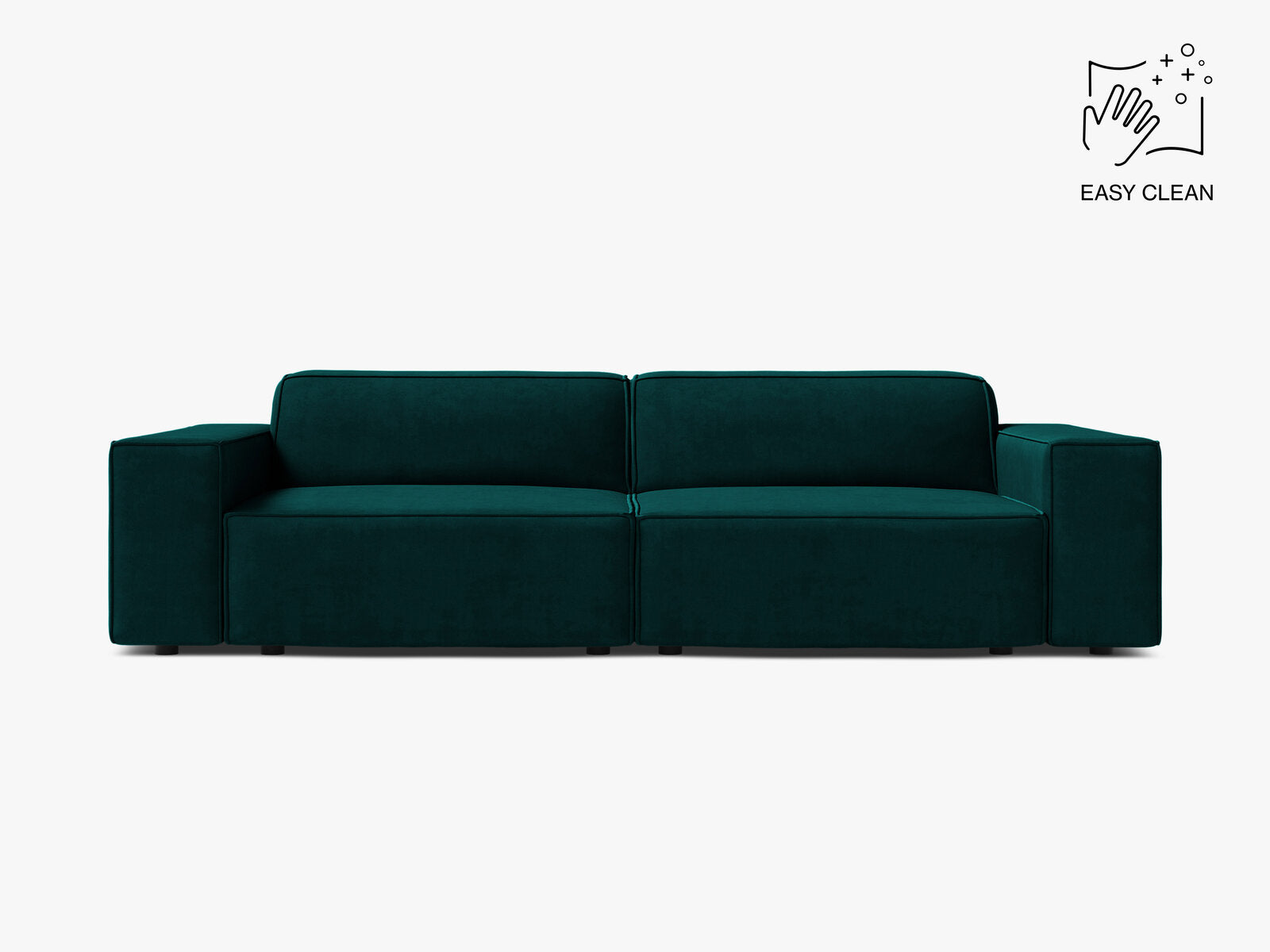 Micadoni 3-Sitzer Sofa Jodie Samt Venus Dunkel Petrol