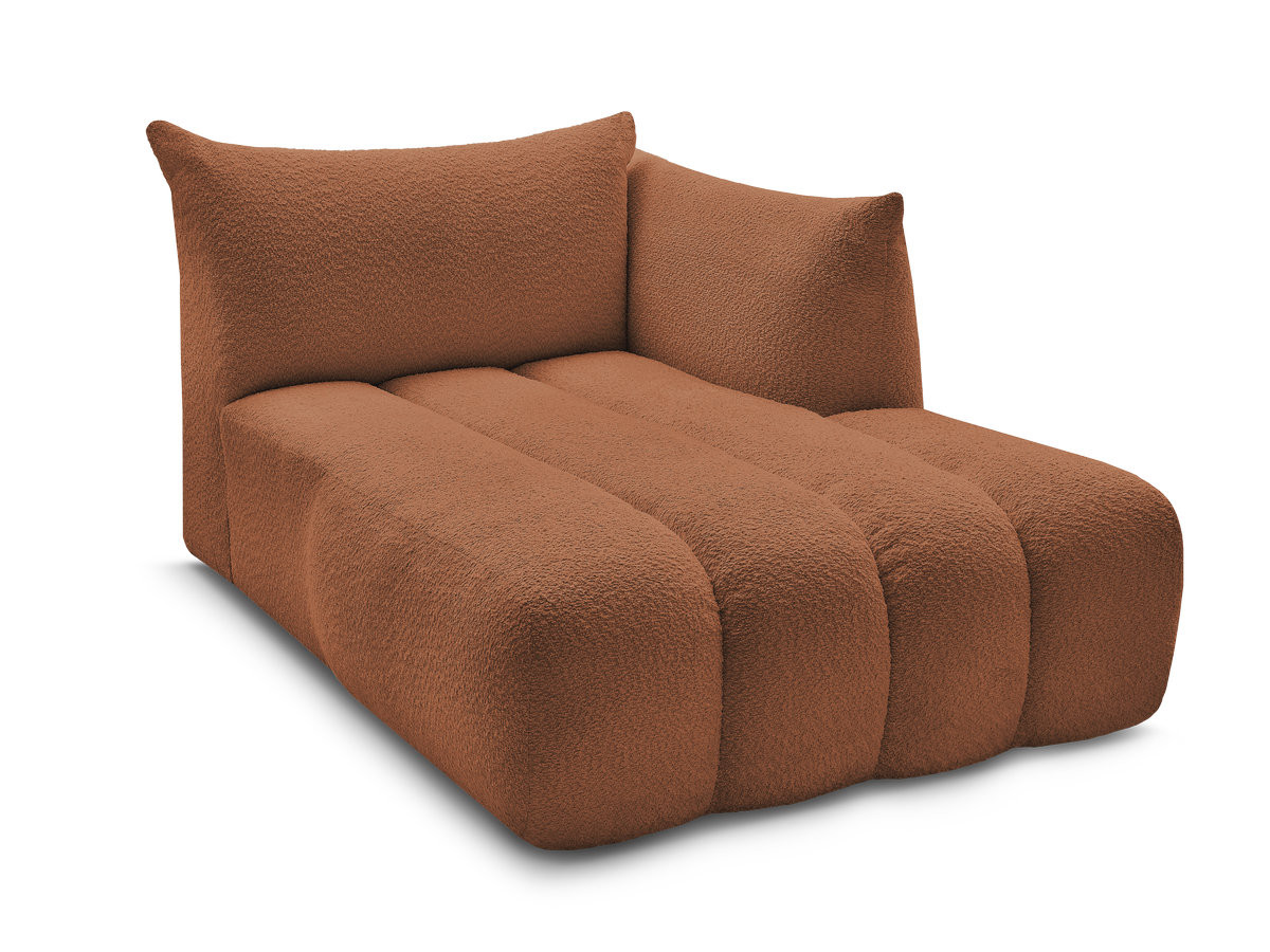 Bobochic Azra Méridienne-Modul Bouclé-Stoff Orange Ecke rechts