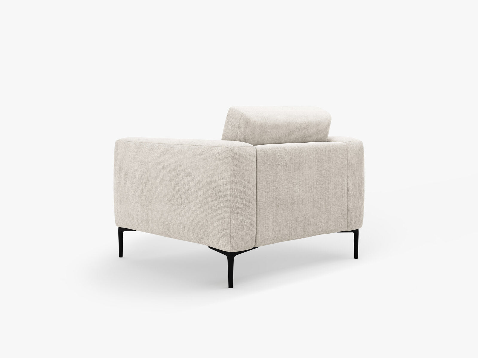 Micadoni Sessel Bemy 1-Sitzer Strukturierter Stoff Beige