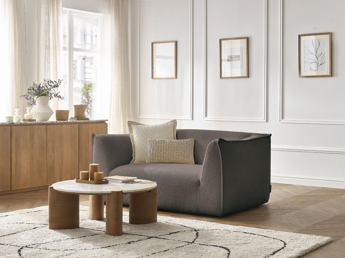 Bobochic Giorgia Sofa 2-Sitzer Bouclé-Stoff Braun