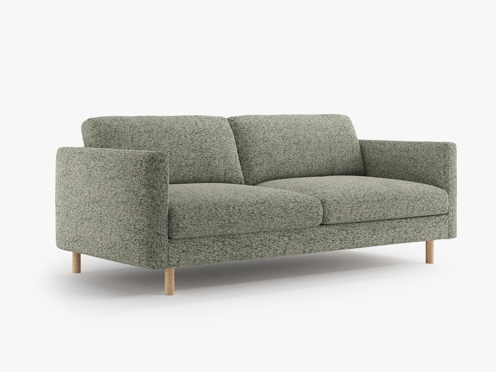 Micadoni Sofa Eden 3-Sitzer Strukturierter Stoff Moßgrün Melange