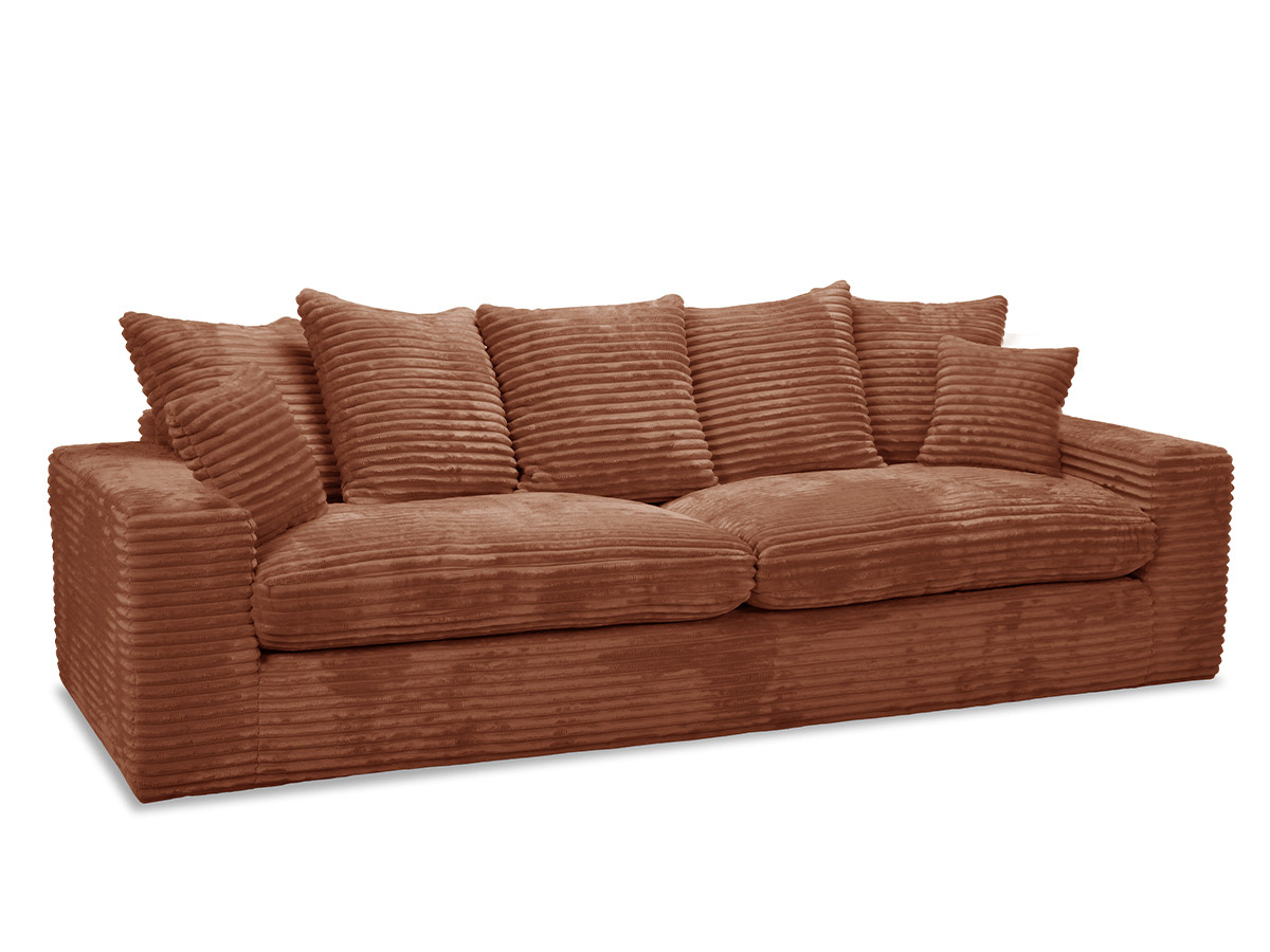 Bobochic Nevada Sofa 3-Sitzer 260 × 97 cm Breitcord weich Orange
