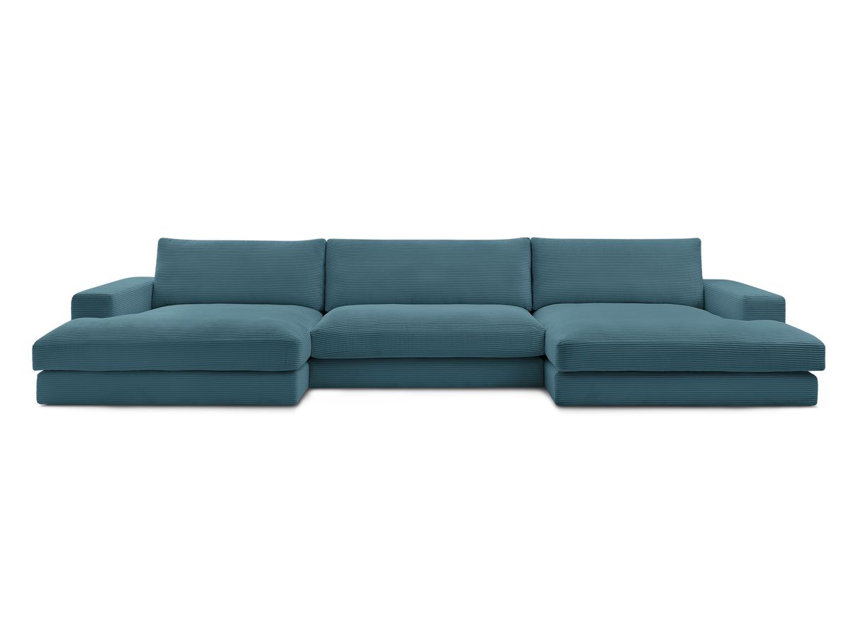 Bobochic Leonard Wohnlandschaft 404 × 159 cm Cordsamt Hellblau