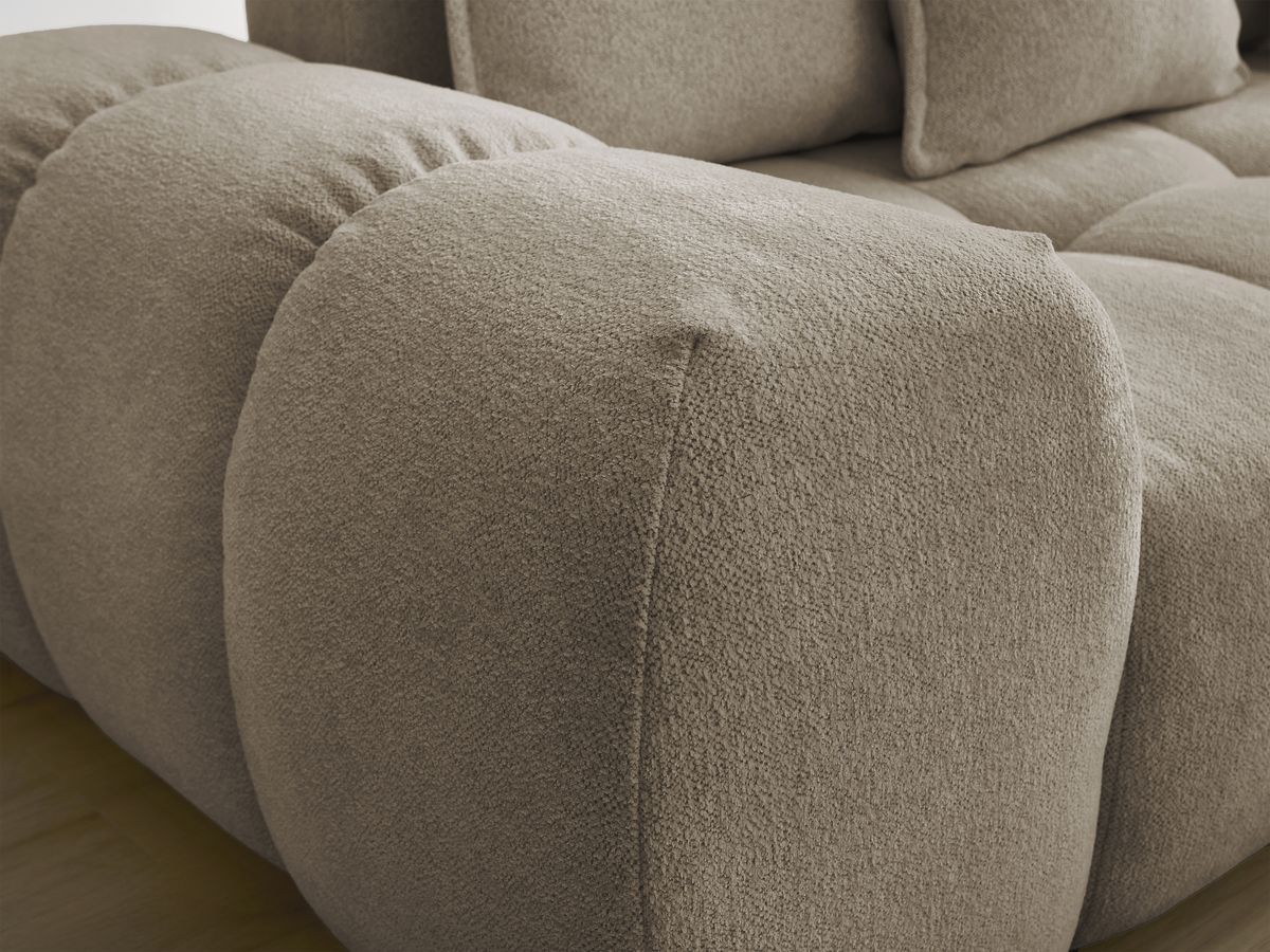 Bobochic Everest Sofa 3-Sitzer, 5 Kissen Melange-Stoff Taupe