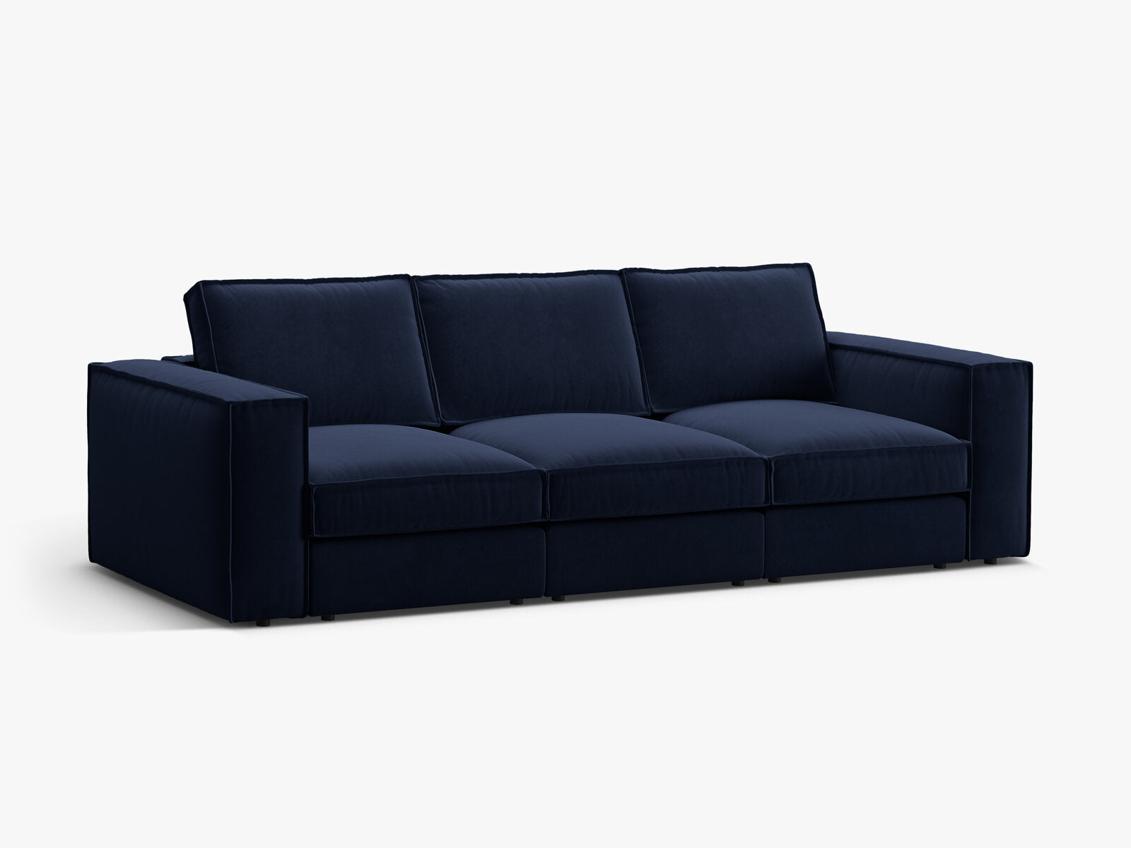 Micadoni modulares Sofa Pola 4-Sitzer Samt Salvador Königsblau