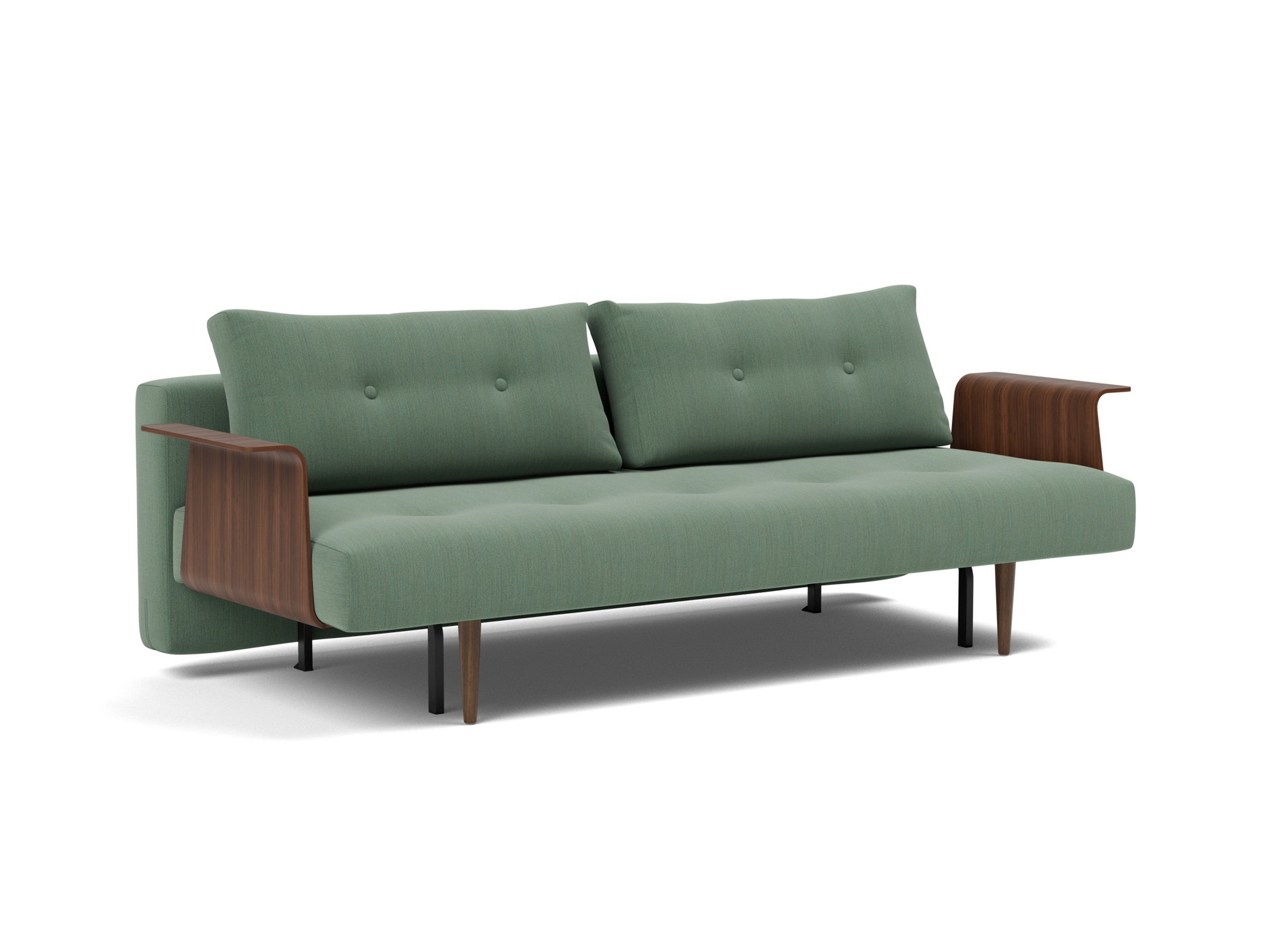Schlafsofa Recast mit Armlehnen Flachgewebe Elegance 518-Green
