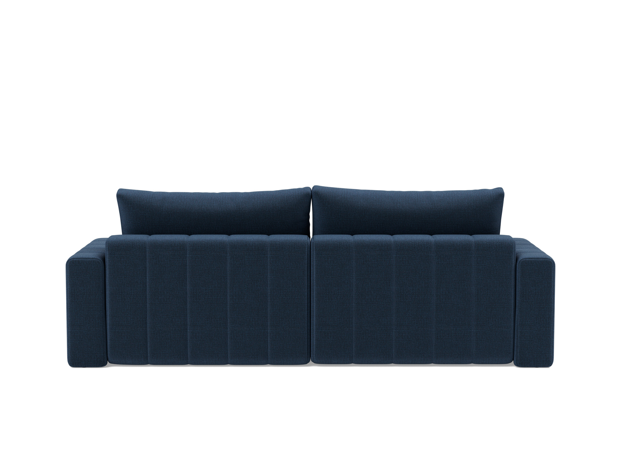 Schlafsofa Akello mit Chaiselongue und Armlehnen Chenille Esina 414-Indigo-Blue