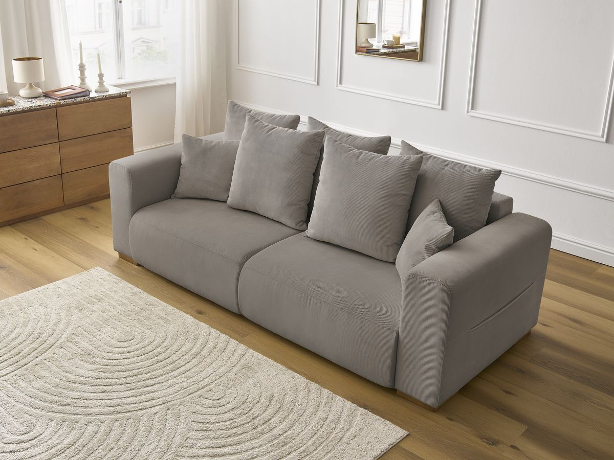 Bobochic Sidonie Sofa 3-Sitzer Cordsamt Taupe