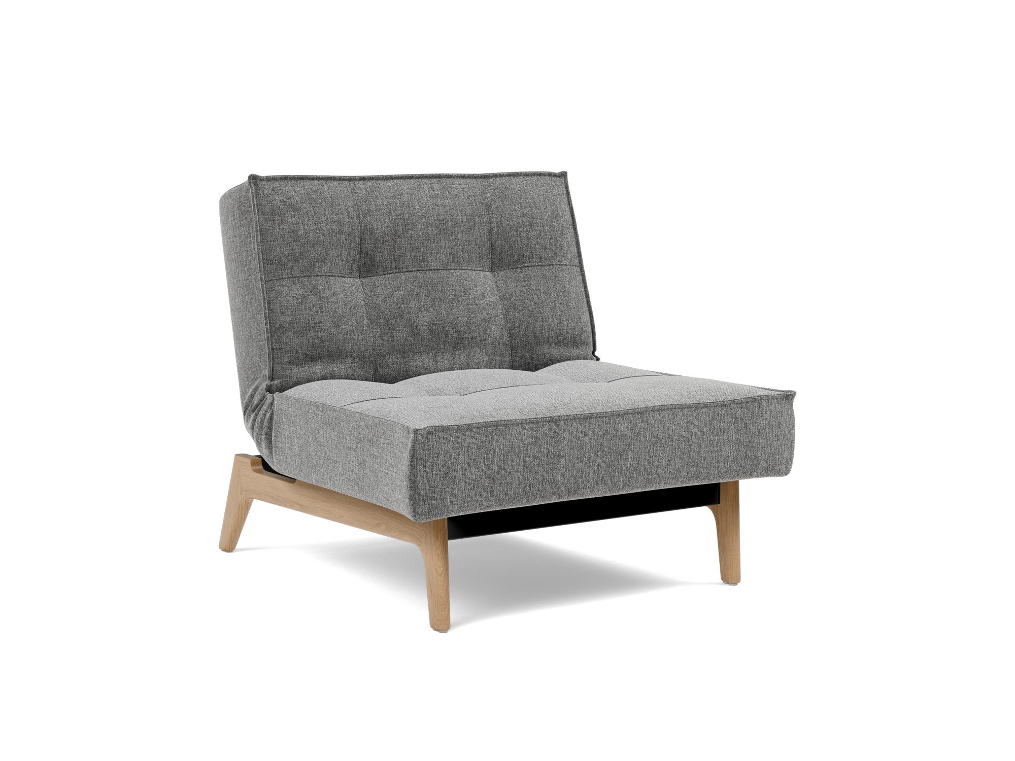 Sessel Splitback Strukturierter Stoff Twist 563-Charcoal Beine Eiche