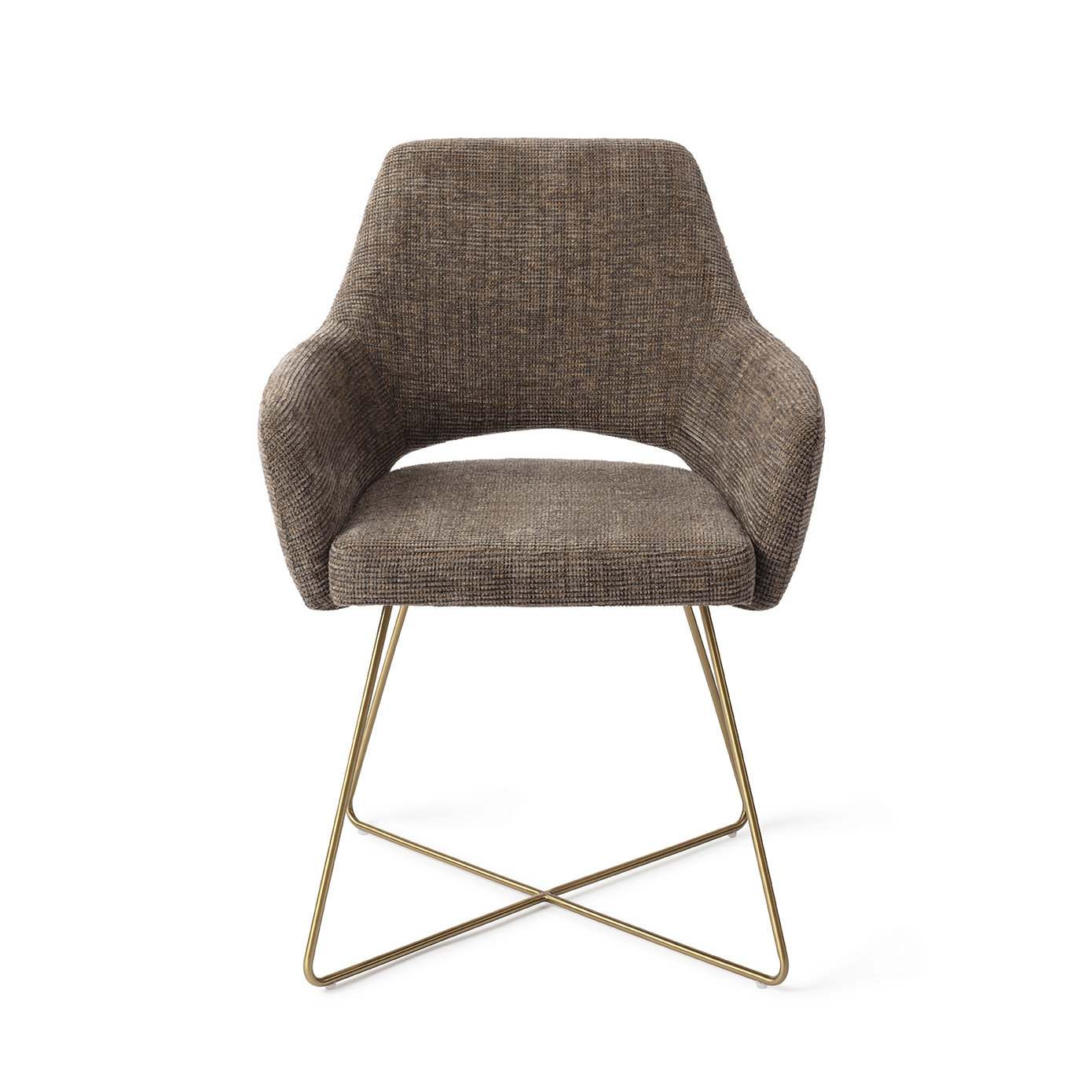 Jesper Home Esszimmerstuhl Yanai Checked Chestnut Cross Gold