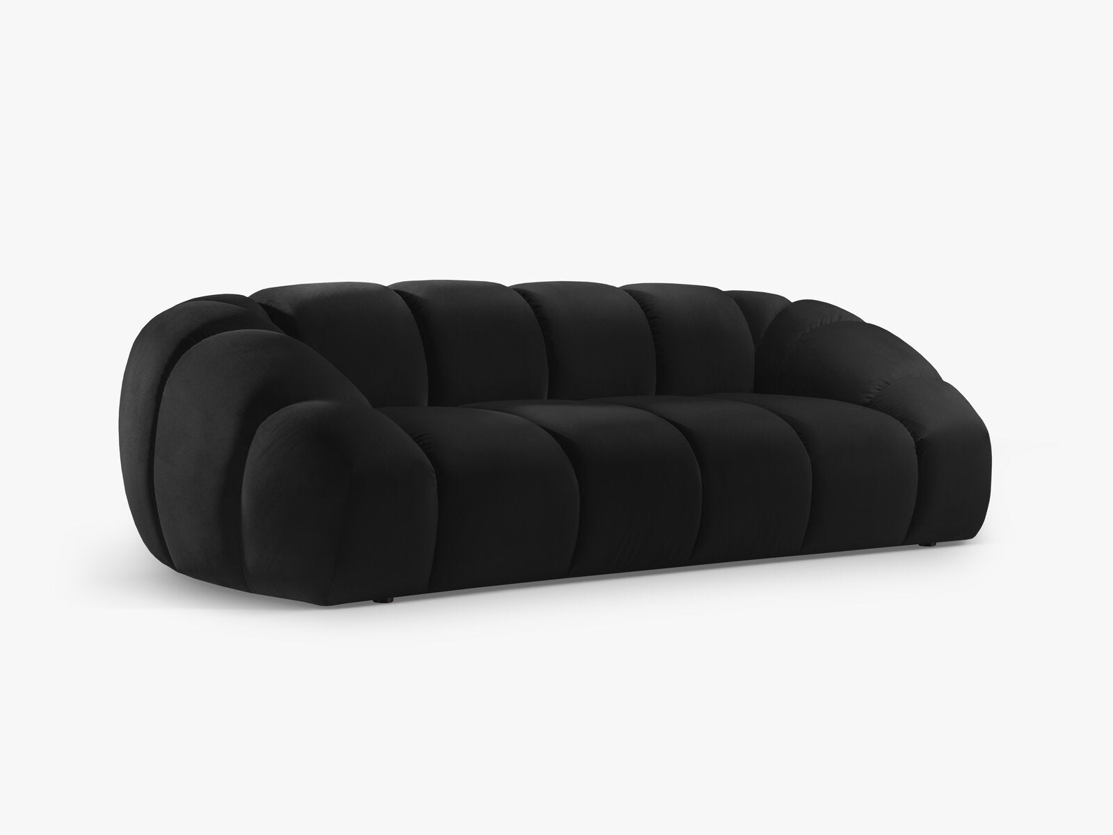 Micadoni Sofa Diana 3-Sitzer XL Samt Schwarz