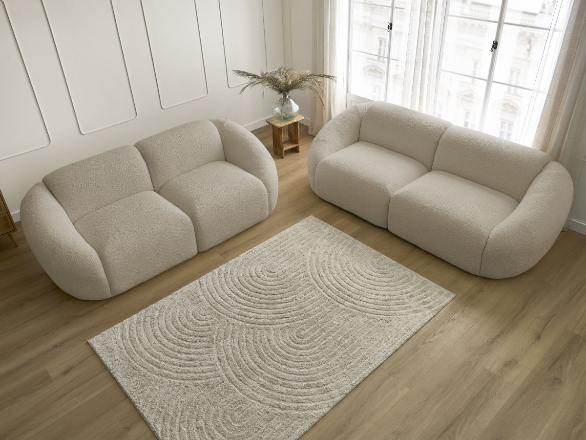 Bobochic Tina Sofa 5-Sitzer Bouclé-Stoff Beige