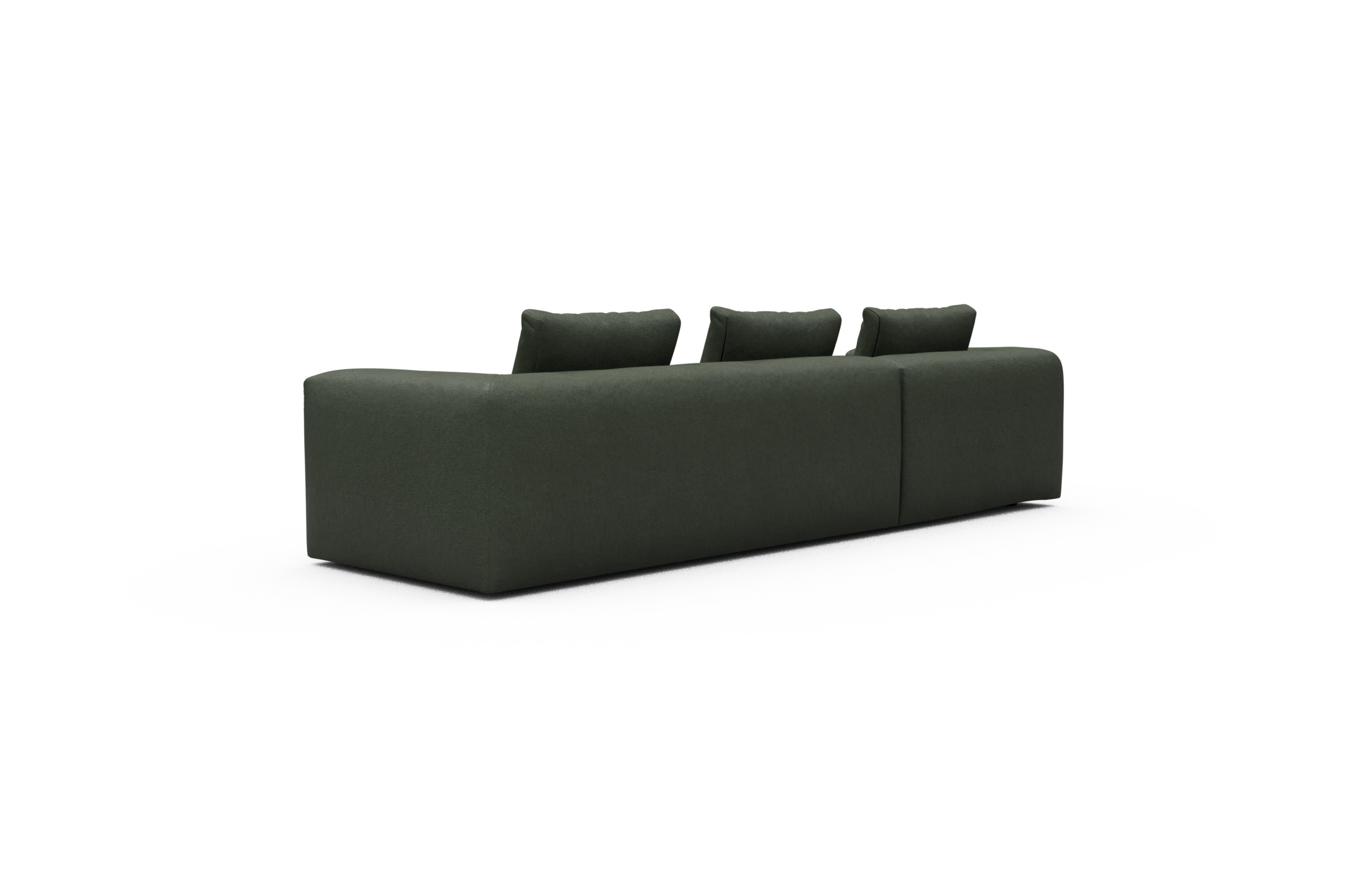 Ecksofa Fred Chaiselongue links mit 2,5-Sitzer Denari-Forest-Green