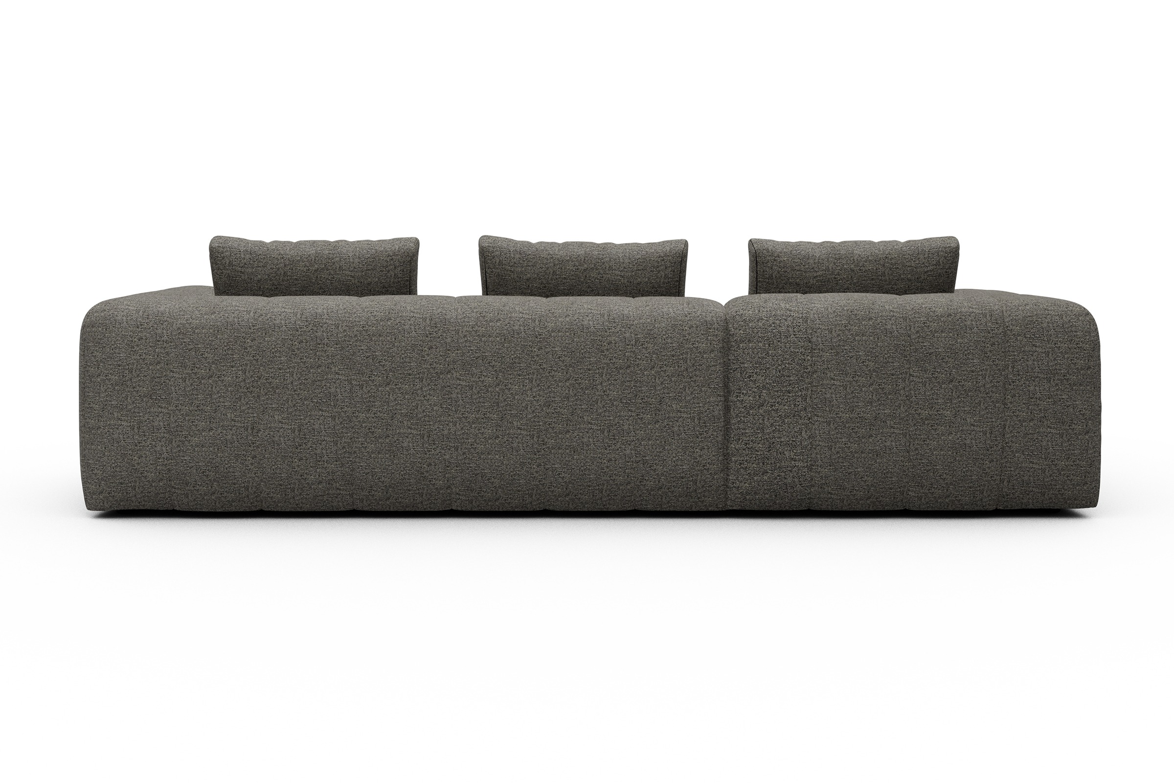 Ecksofa Hugo 2,5-Sitzer Armlehne rechts mit Chaiselongue Carreno-Sepie-Brown