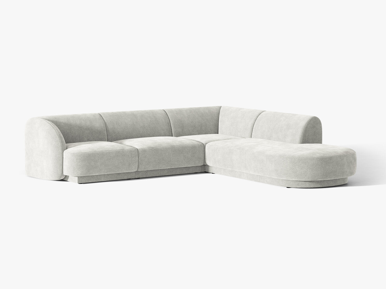Micadoni Ecksofa Miley 6-Sitzer Rechts Chenille Eden Silber