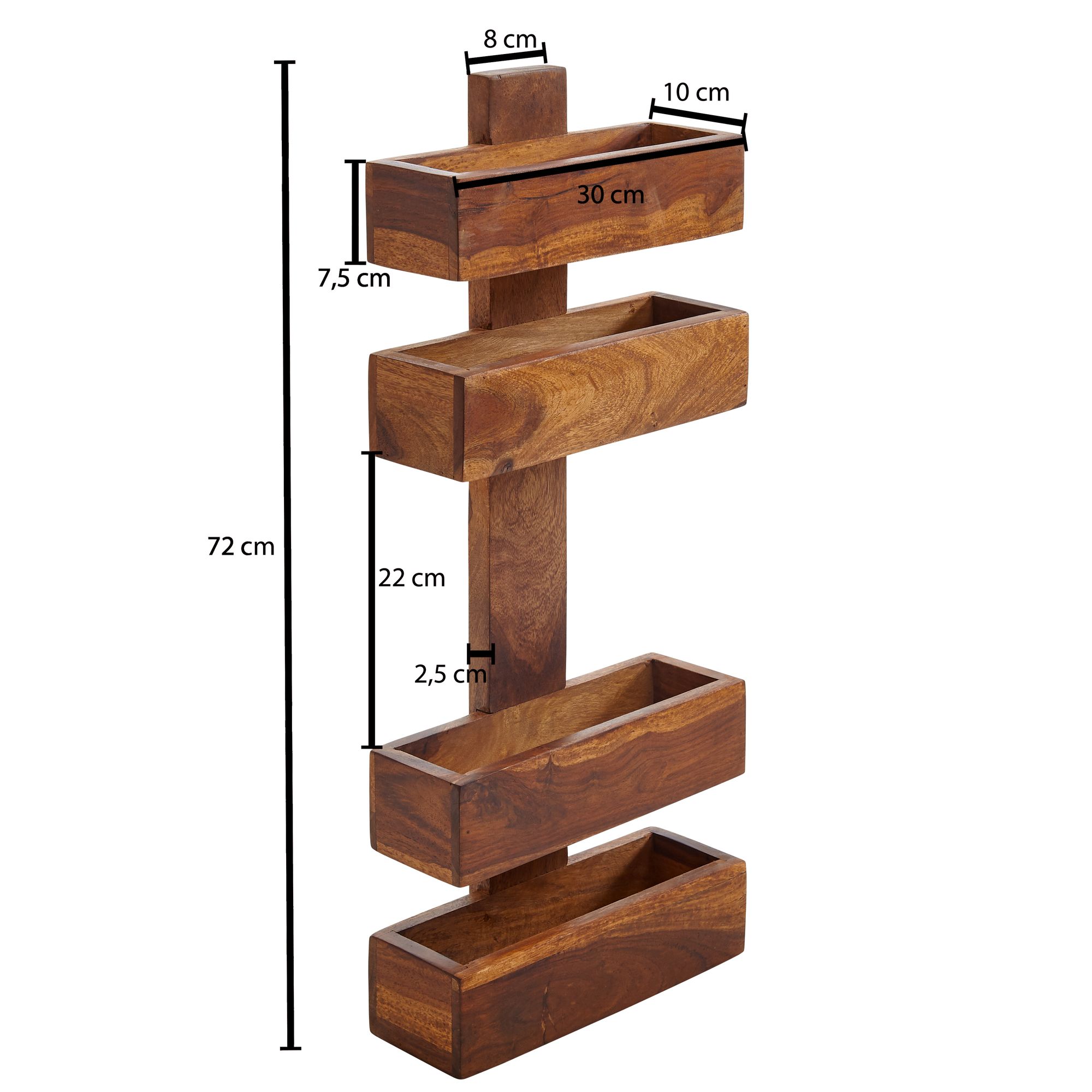 Zeitungsständer Aalvik Sheesham Massivholz 30 × 10 × 72 cm