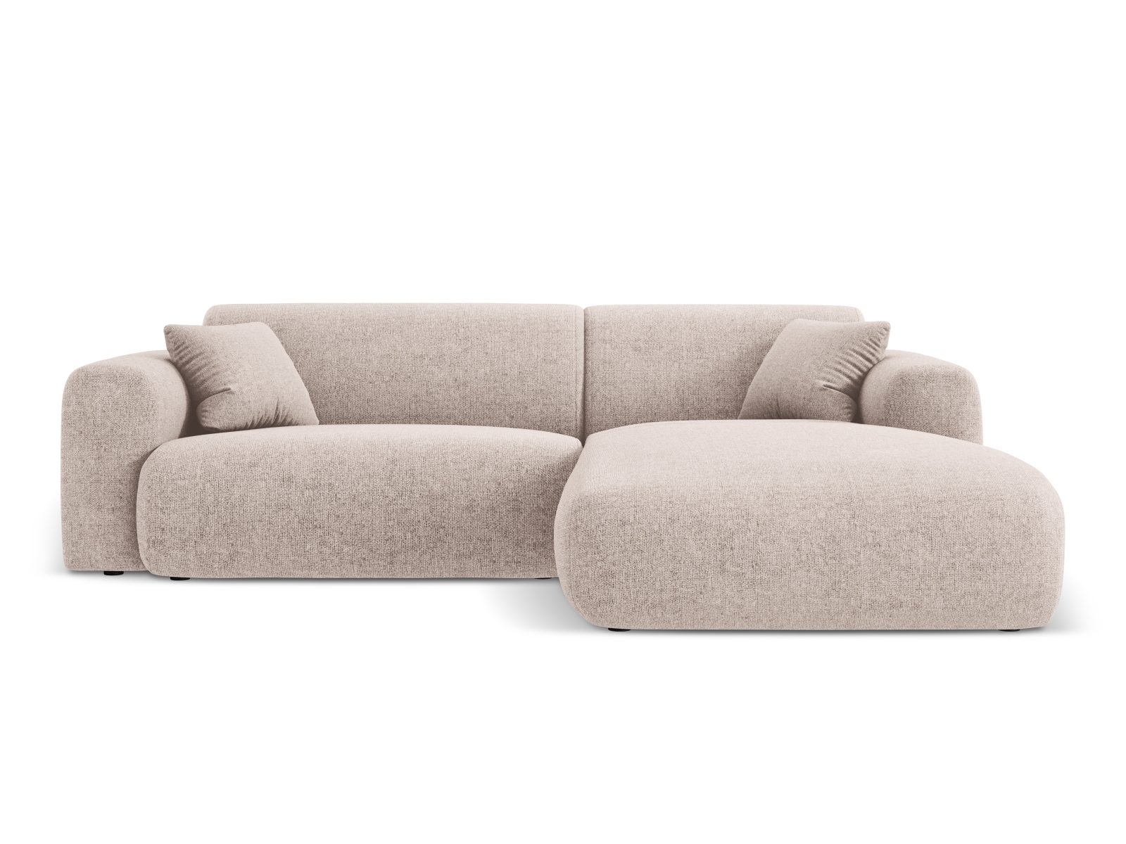 Cosmopolitan Design Ecksofa Nolio 4-Sitzer kleine Version Chenille Haga Beige Rechts