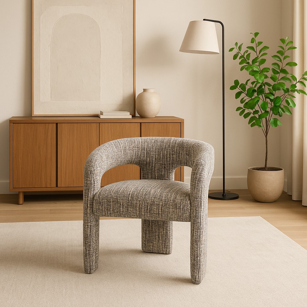 Livin Hill Polsterstuhl Leith 62 × 58 × 75 cm Melange Weiß/Schwarz/Blau/Grau/Beige, dunkel