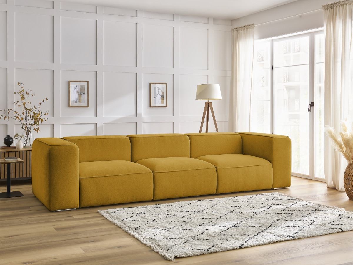 Bobochic Zephyr Sofa 3-Sitzer Strukturstoff Gelb