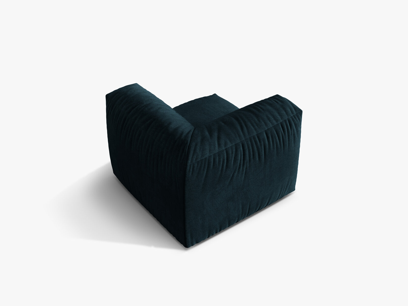 Micadoni Eckmodul Martina 1-Sitzer Klein Samt Vogue Tiefes Petrol