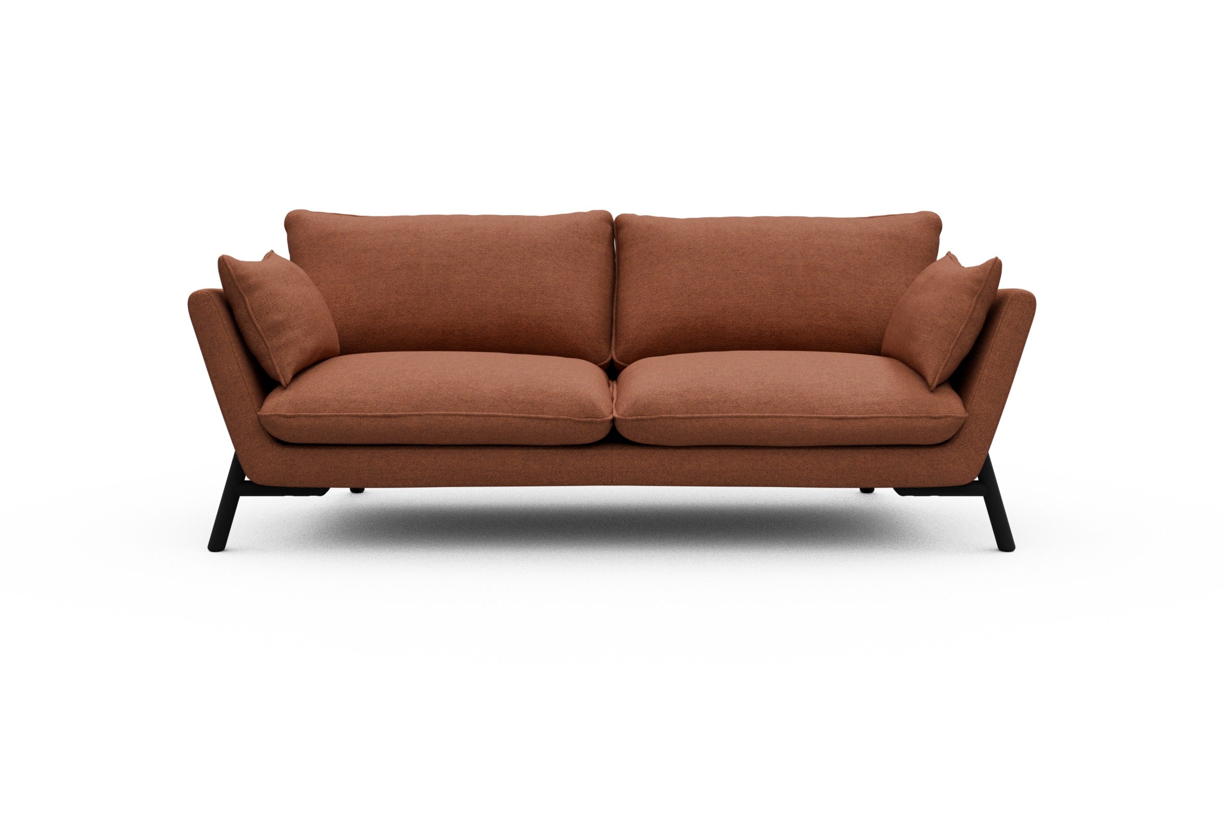 Skandi Home Sofa Emil 3-Sitzer Beinfarbe Eiche Schwarz Weda-Rust moebelfaktor
