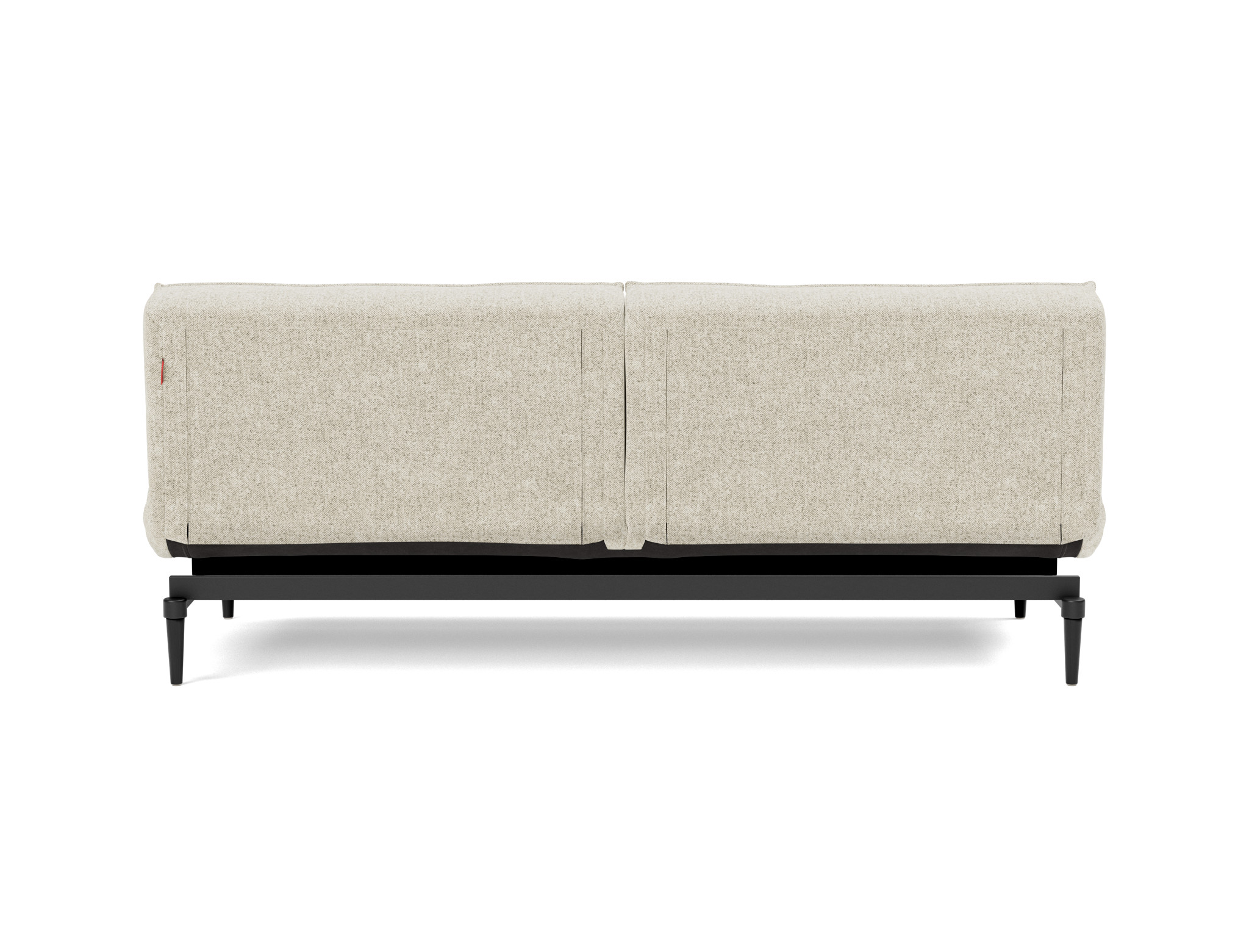 Schlafsofa Splitback Strukturierter Stoff Taura 357-Off-White Beine Styletto Eiche schwarz