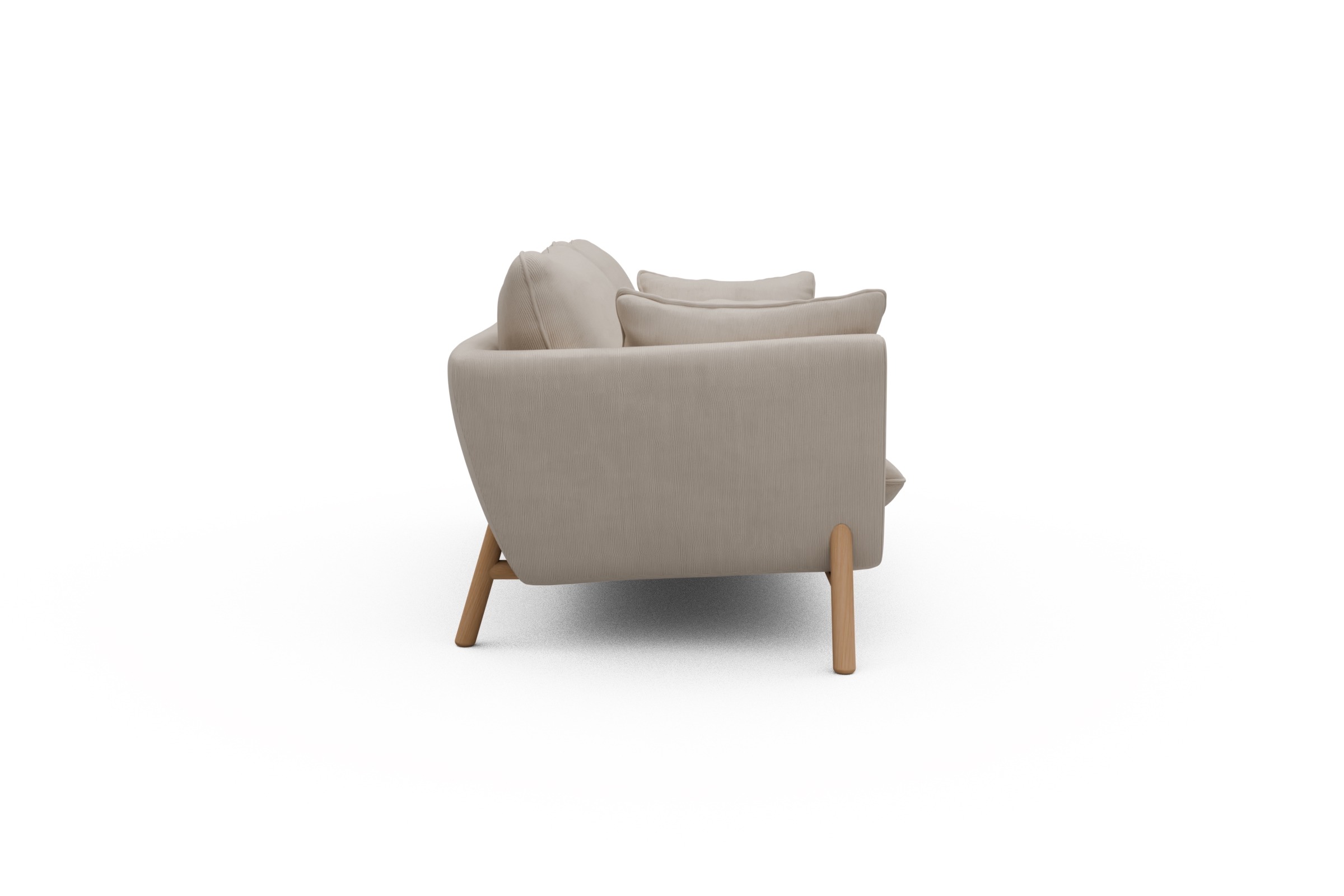 Sofa Emil 2-Sitzer Beinfarbe Eiche Natur Cordufine-Off-White