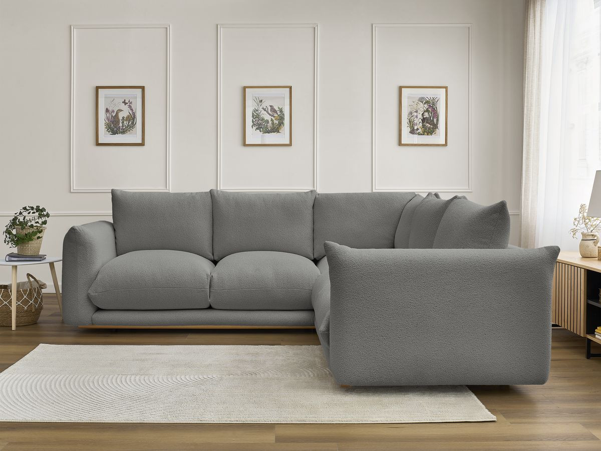 Bobochic Ernest Ecksofa Bouclé-Stoff Dunkelgrau