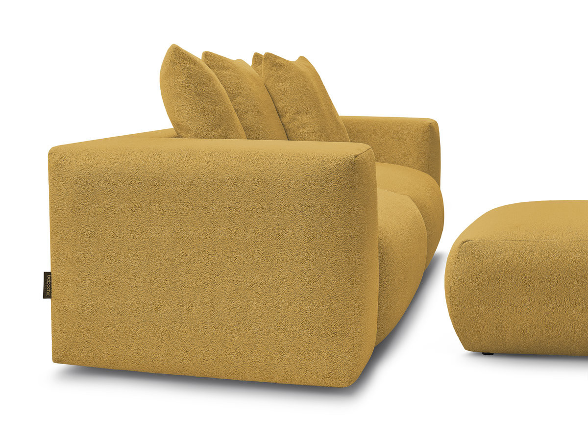 Bobochic Voltaire Sofa 4-Sitzer mit Pouf 248 × 100 cm Melange-Stoff Gelb