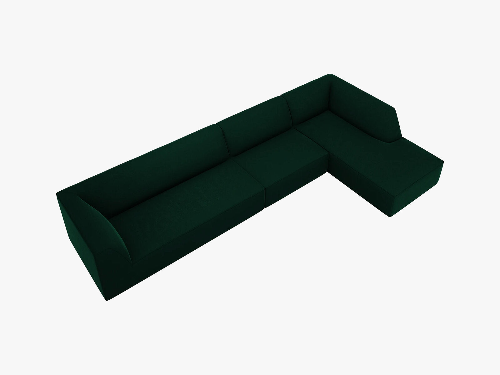 Micadoni Ecksofa Ruby 5-Sitzer Rechts Samt Salvador Flaschengrün