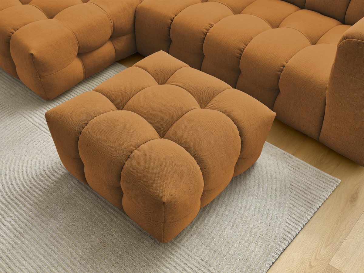 Bobochic Cloud Ecksofa mit Pouf 288 × 184 cm Stoff Gelb Ecke links