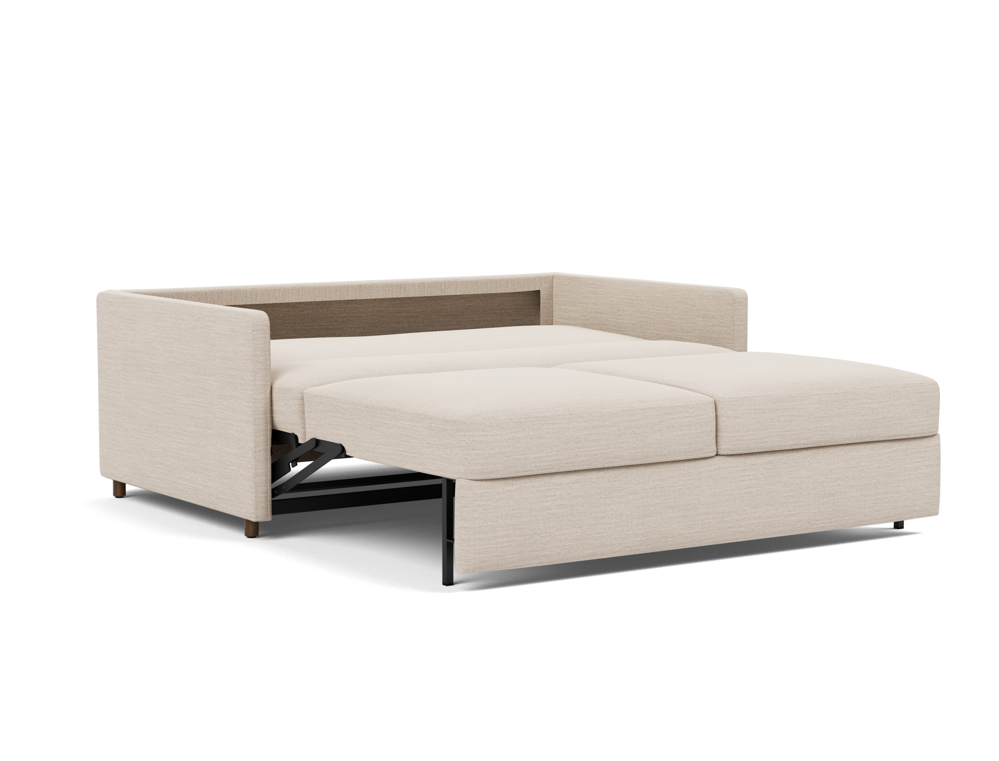 Schlafsofa Neah mit Slim-Armlehnen 160 Webstoff Blida 612-Sand-Grey