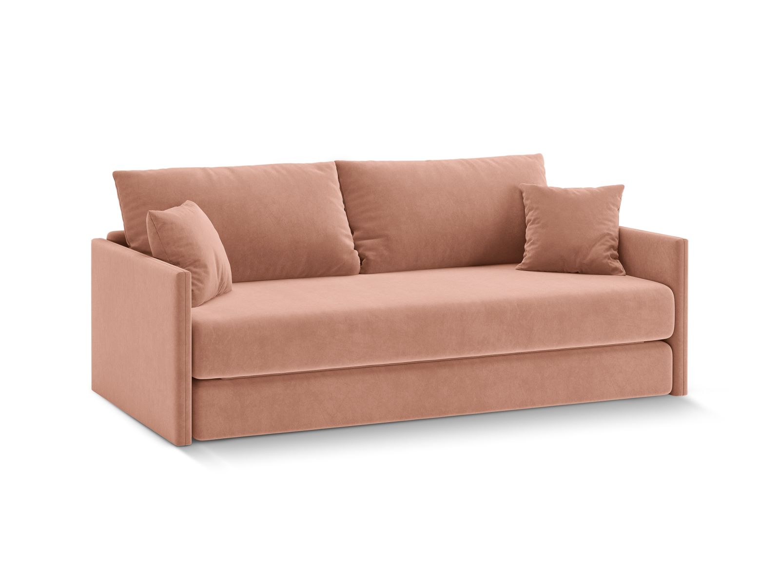 Cosmopolitan Design Schlafsofa Shannon 3-Sitzer Samt Salvador Rosa