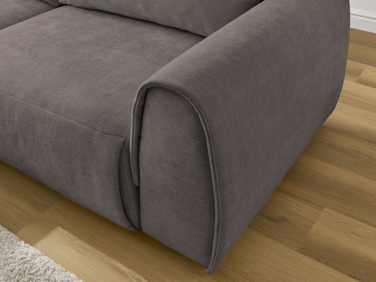 Bobochic Aden Ecksofa 246 × 152 cm Stoff Taupe Ecke links