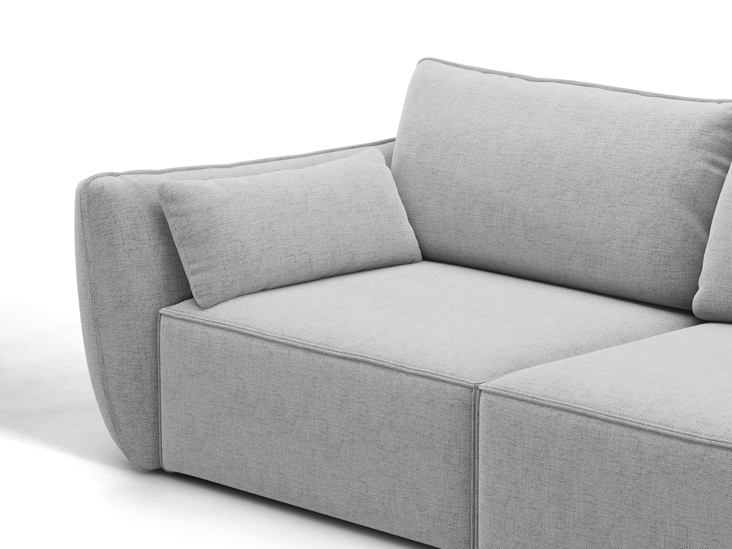 Micadoni Ecksofa Kaelle 5-Sitzer Strukturierter Stoff Moly Hellgrau Links