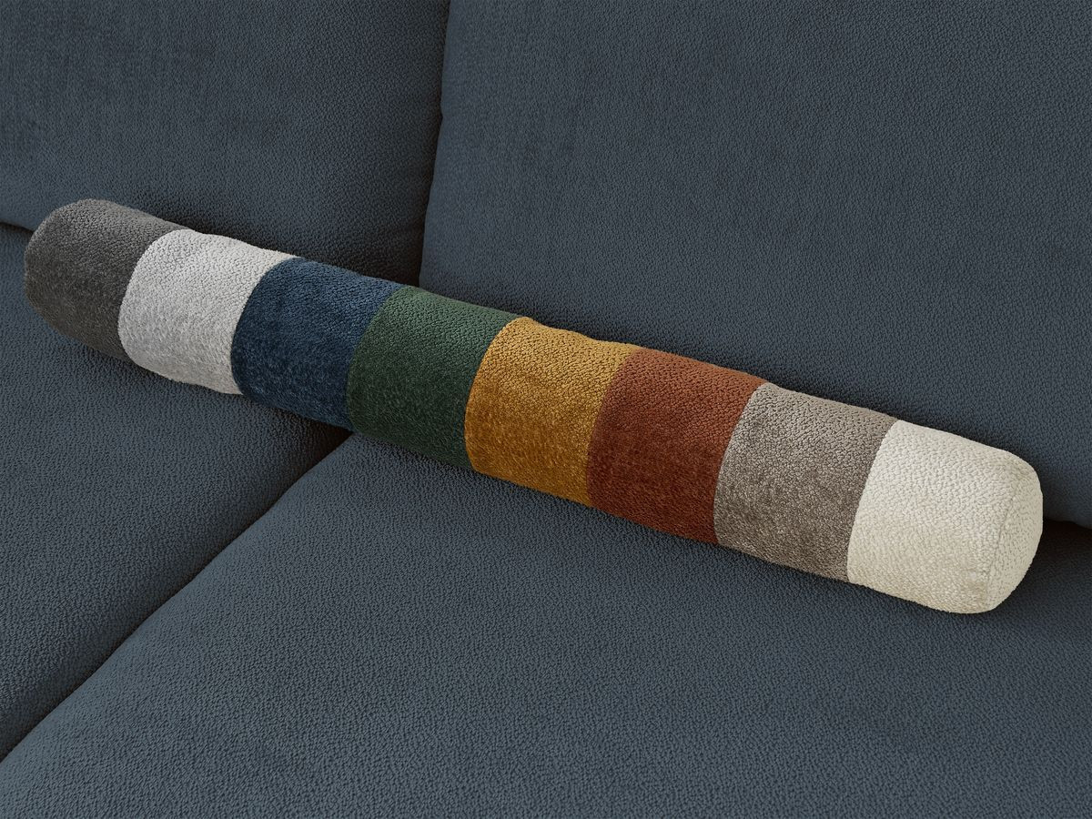 Bobochic Lucien Ecksofa mit Schlaffunktion und Bettkasten 296 × 198 cm Stoff Dunkelblau Ecke links