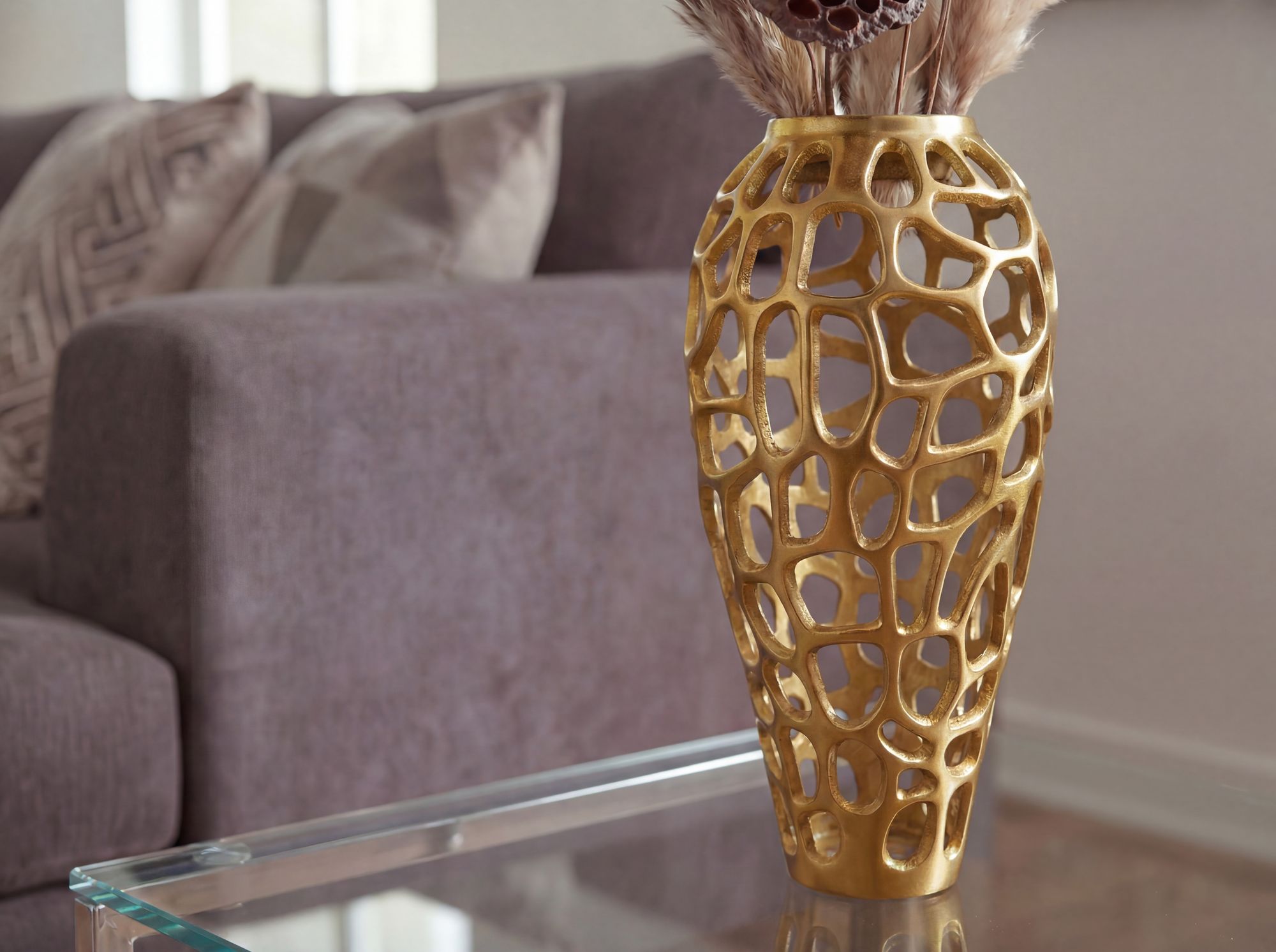 Bodenvase Arendal Aluminium Gold Ø 19 × H 45 cm