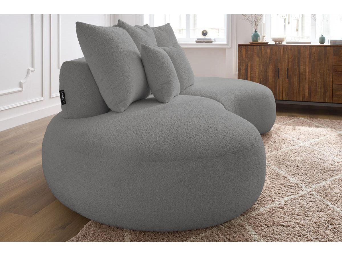 Bobochic Saint-germain Sofa 3-Sitzer Bouclé-Stoff Hellgrau