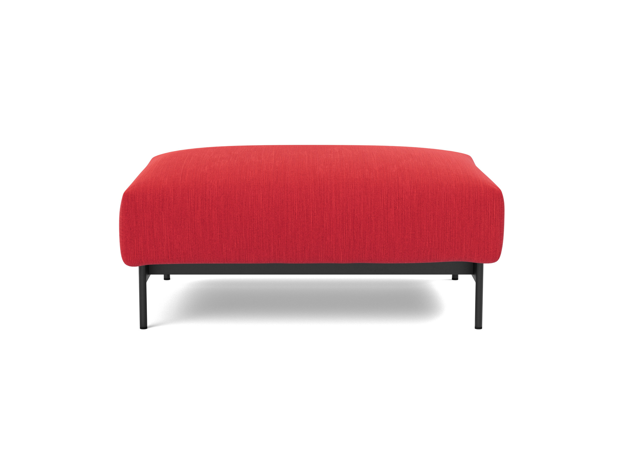 Hocker Malloy Flachgewebe Elegance 511-Red Beine Schwarzes Metall