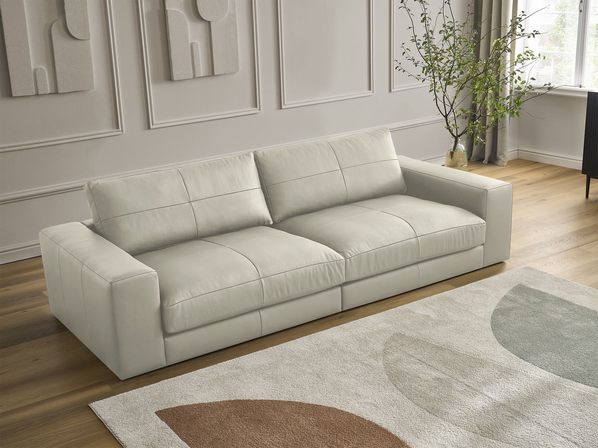 Bobochic Leonard Sofa 3-Sitzer 274 × 109 cm Leder Beige