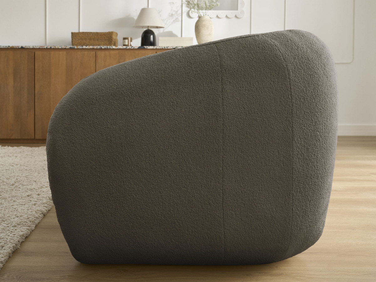 Bobochic Neyo Schlafsofa 3-Sitzer Bouclé-Stoff Braun