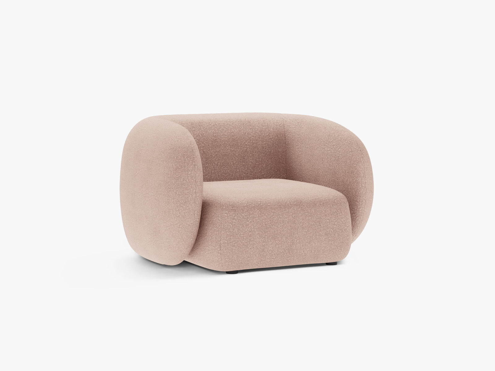 Micadoni Sessel Kate 1-Sitzer Boucle Puderrosa