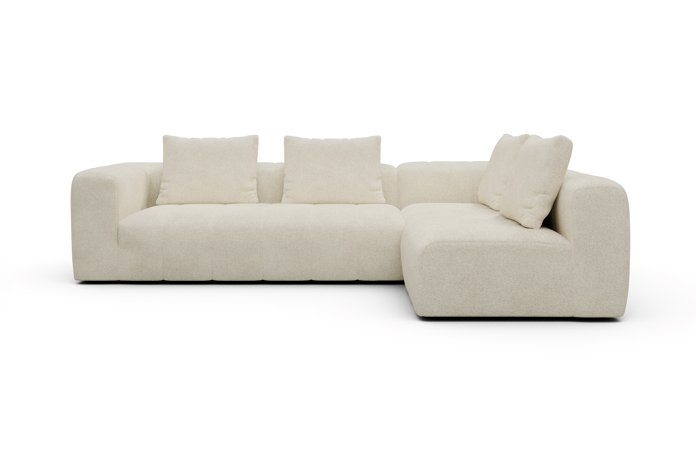 Ecksofa Hugo 2x 2,5-Sitzer Armlehne links Boucle-Off-White