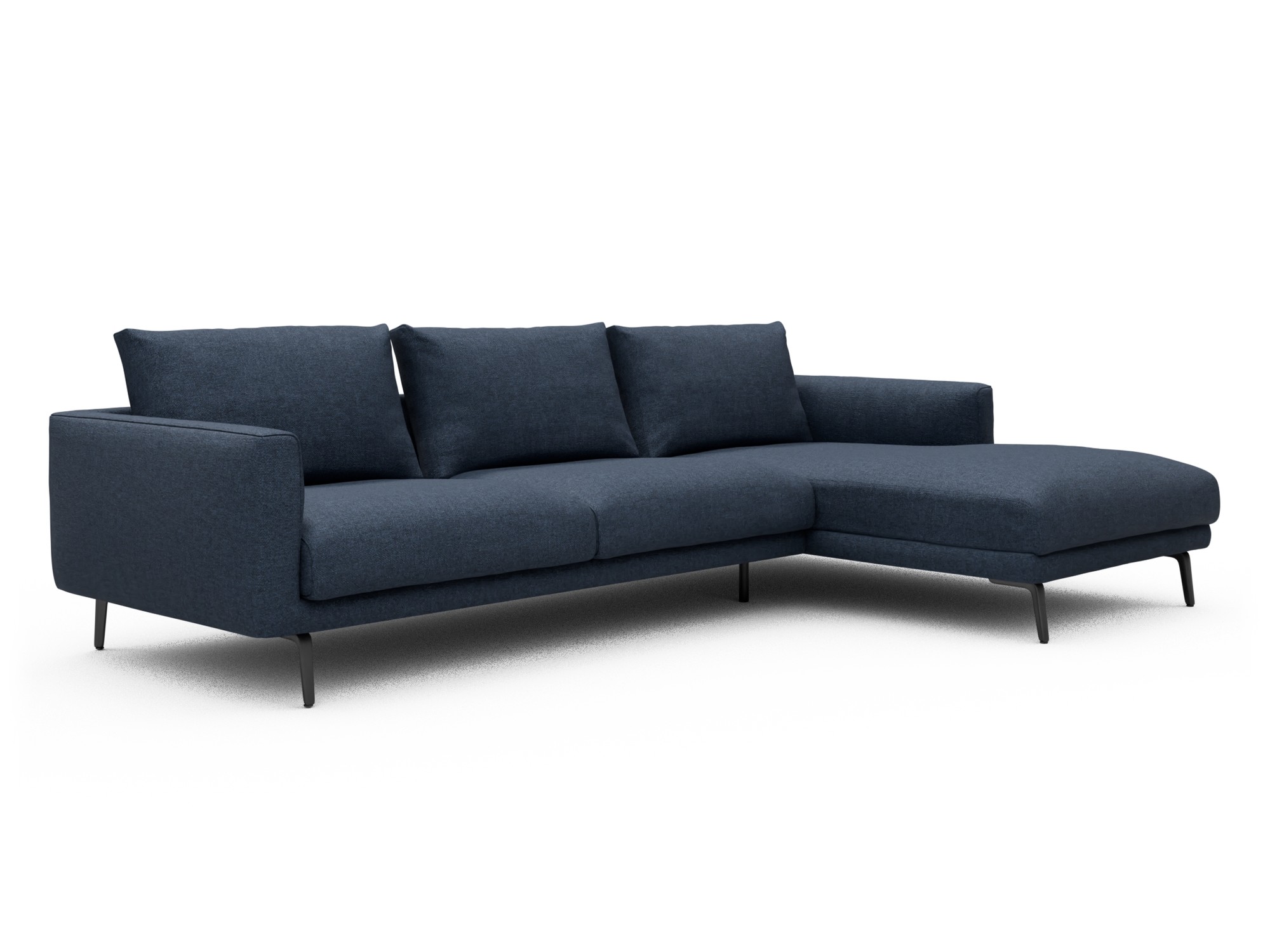 Skandi Home Ecksofa Karl Chaiselongue rechts mit 2,5-Sitzer Sama-Deep-Blue moebelfaktor